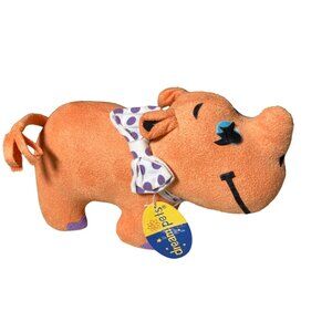Vintage Dakin Dream Pet Rhinestone Rhino # 45980 Plush with Tag Stuffed Orange